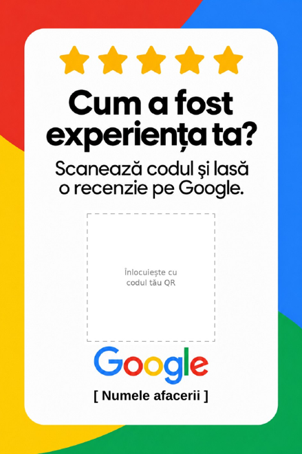 Cartonaș pentru recenzii: Model general · vertical