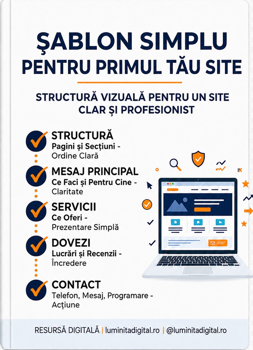 Coperta șablonului pentru primul site